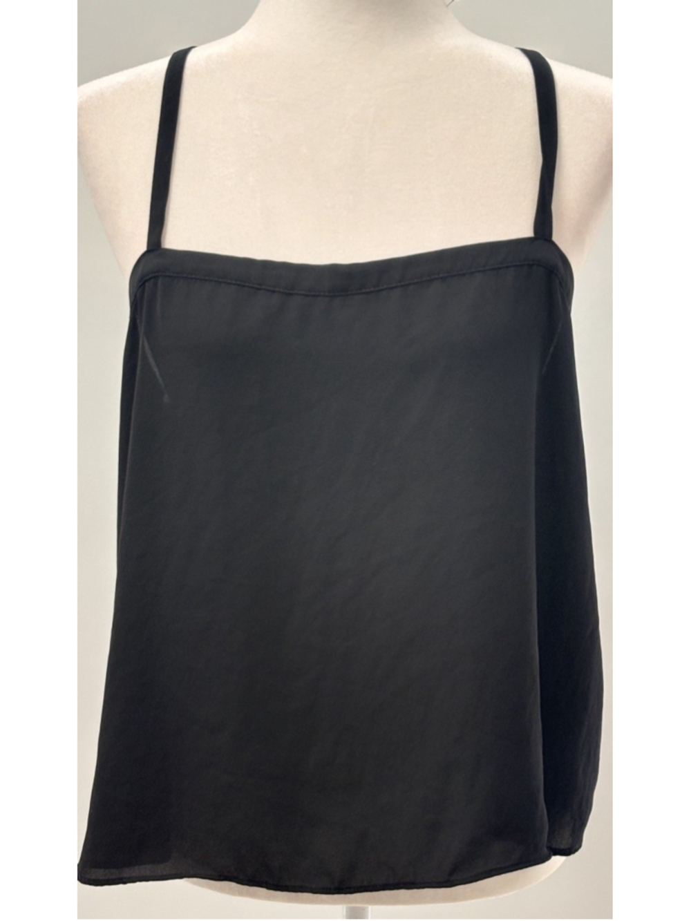 River Island Black Camisole Top Open Hook Eye Back Cami Cami Top Strappy Size 12